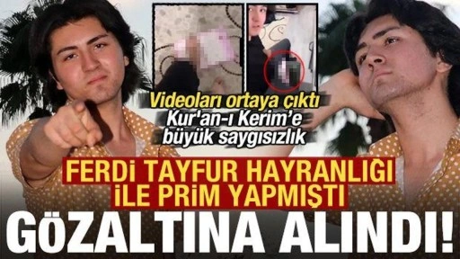 Ferdi Tayfur hayranı Talha Siraç'ın skandal Kur'an görüntüleri! Gözaltına alındı...