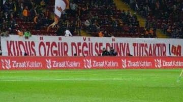 Galatasaraylı taraftarlardan örnek davranış! Kudüs'ü unutmadılar