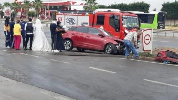 Gelin ve damat düğün öncesi kaza geçirdi!