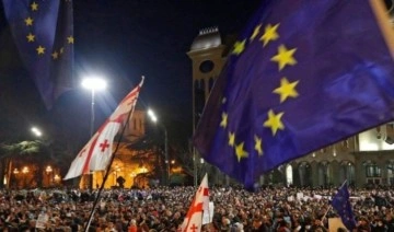 Gürcistan'da yeni yasa tartışmaları parlamento önünde protesto edildi