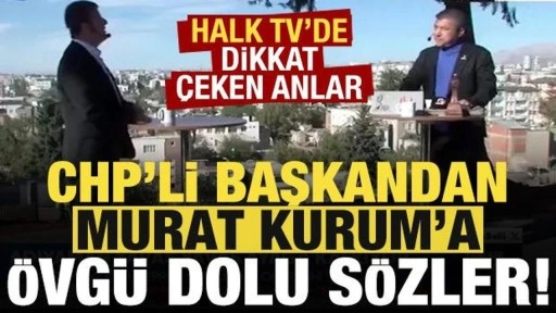 Halk TV ekranlarında dikkat çeken anlar! CHP'li başkandan Murat Kurum'a övgü dolu sözler