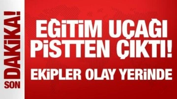 İstanbul'da eğitim uçağı pistten çıktı!