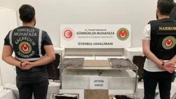 İstanbul Havalimanı'nda sunta içerisine gizlenmiş afyon sakızı ele geçirildi