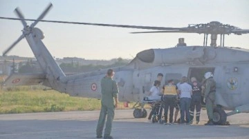 Kalp krizi geçiren vatandaşın imdadına askeri helikopter yetişti