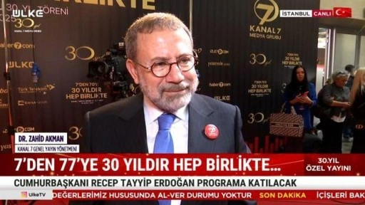 Kanal 7 Medya Grubu 30. yılını kutluyor