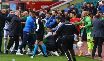 Konyaspor-Kasımpaşa maçının son anlarında arbede!