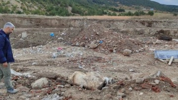 Kütahya'da hafriyat çalışmalarında tarihi heykel bulundu