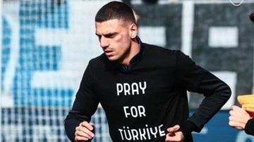 Merih Demiral ısınmaya 'Türkiye için dua et' tişörtüyle çıktı