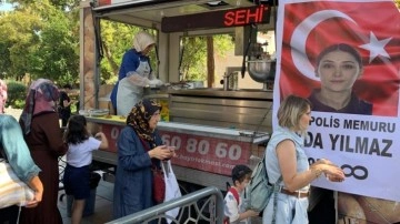 Meslektaşları şehit polis Şeyda Yılmaz için lokma dağıttı