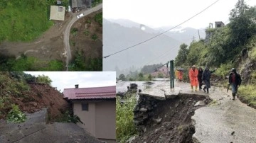 Rize'de şiddetli yağışların ardından 16 evin boşaltılmasına karar verildi