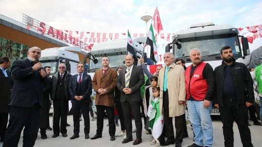 Şanlıurfa seferber oldu, Suriye'ye 5 yardım TIR'ı Suriye'ye törenle uğurlandı