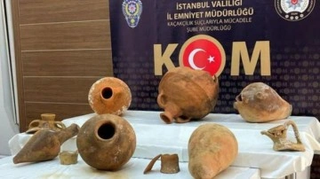 Sarıyer'de balık restoranında antik çağlara ait 11 amfora ele geçirildi