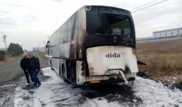 Tekirdağ’da işçi otobüsü yandı