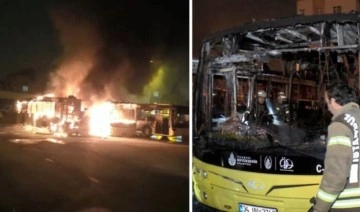 Tuzla'da park halindeki 3 İETT otobüsü alev alev yandı