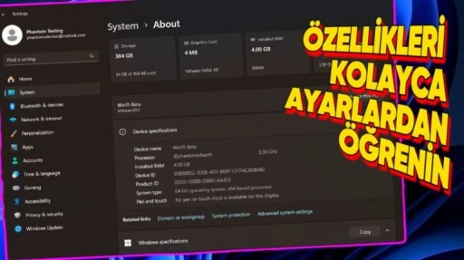 Windows 11'e PC Özelliklerinizi Görüntülemenizi Sağlayacak Yenilik