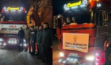 Yine skandal görüntü! AKP, yardım TIR'ına kendi pankartını astı!