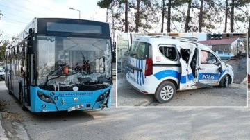 Yolcu otobüsüyle polis aracı çarpıştı, 2 kişi yaralandı!